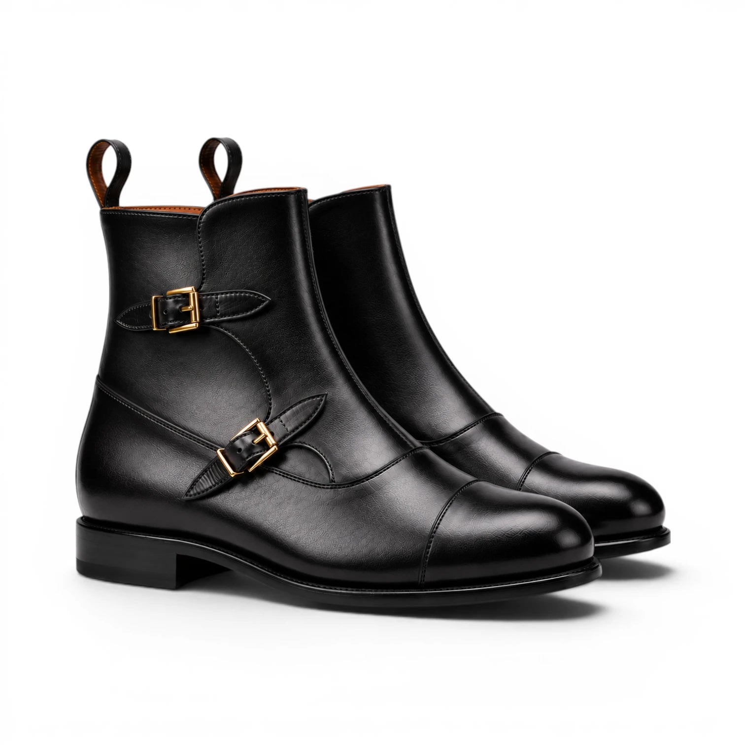 Black Zip Buckle Boots