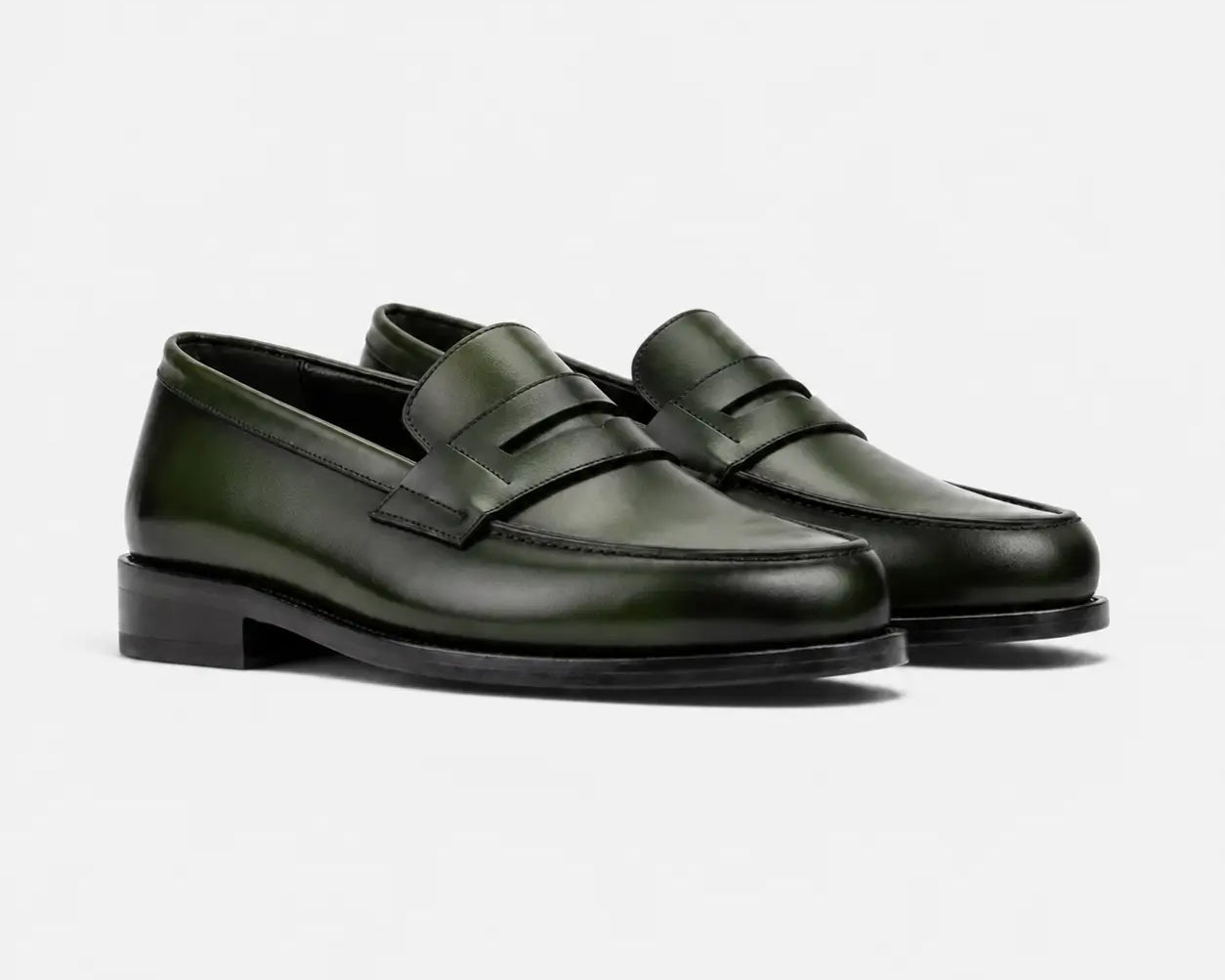 Dark_Green_Smooth-Toe_Penny_Loafers.webp
