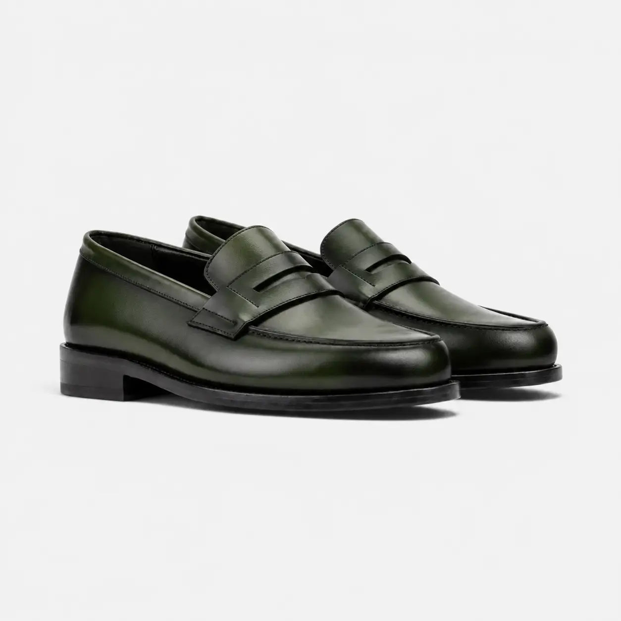 Forest Green Penny Loafers