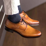 Tan Derby – Handmade Lux Calf Leather