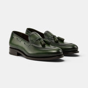 Forest Green Leather Loafers