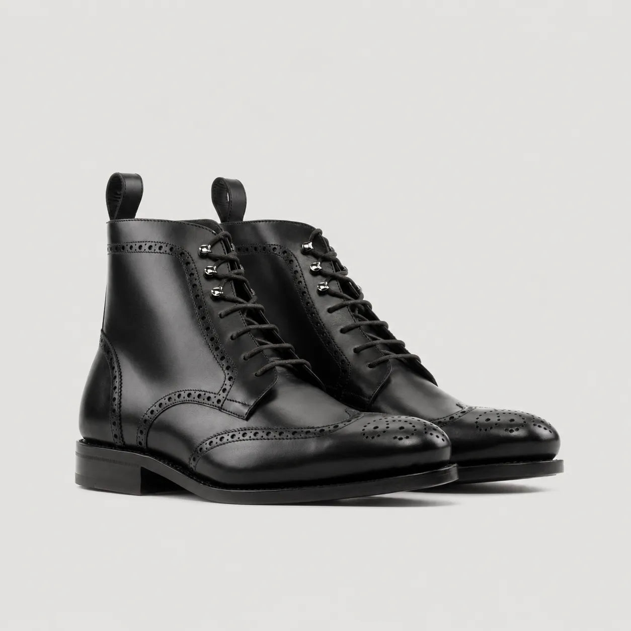 Black Military Brogue Boots