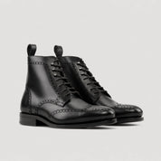 Black Military Brogue Boots