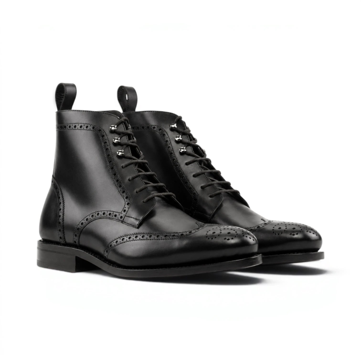 Black Military Brogue Boots