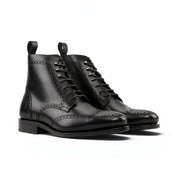Black Military Brogue Boots