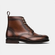 Dark Brown Military Brogue Boots