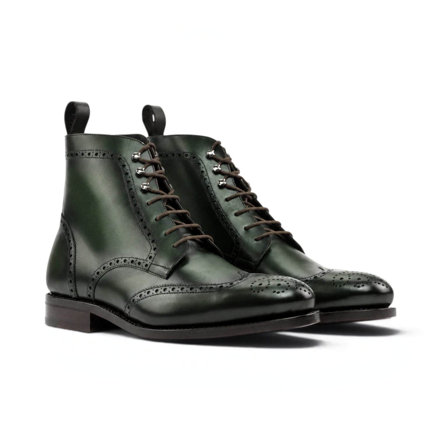 Forest Green Military Brogue Boots