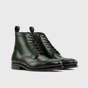 Forest Green Military Brogue Boots