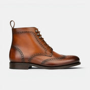 Cognac Military Brogue Boots
