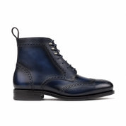 Navy Blue Military Brogue Boots