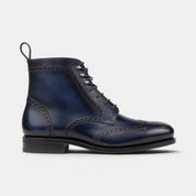 Navy Blue Military Brogue Boots