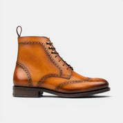 Tan Military Brogue Boots