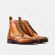 Tan Military Brogue Boots