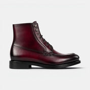 Burgundy Moc Toe Boots