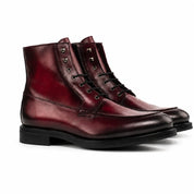 Burgundy Moc Toe Boots