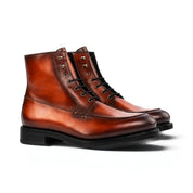 Cognac Moc Toe Boots