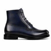 Navy Blue Moc Toe Boots
