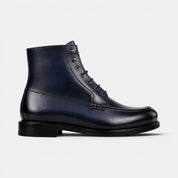 Navy Blue Moc Toe Boots