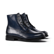 Navy Blue Moc Toe Boots