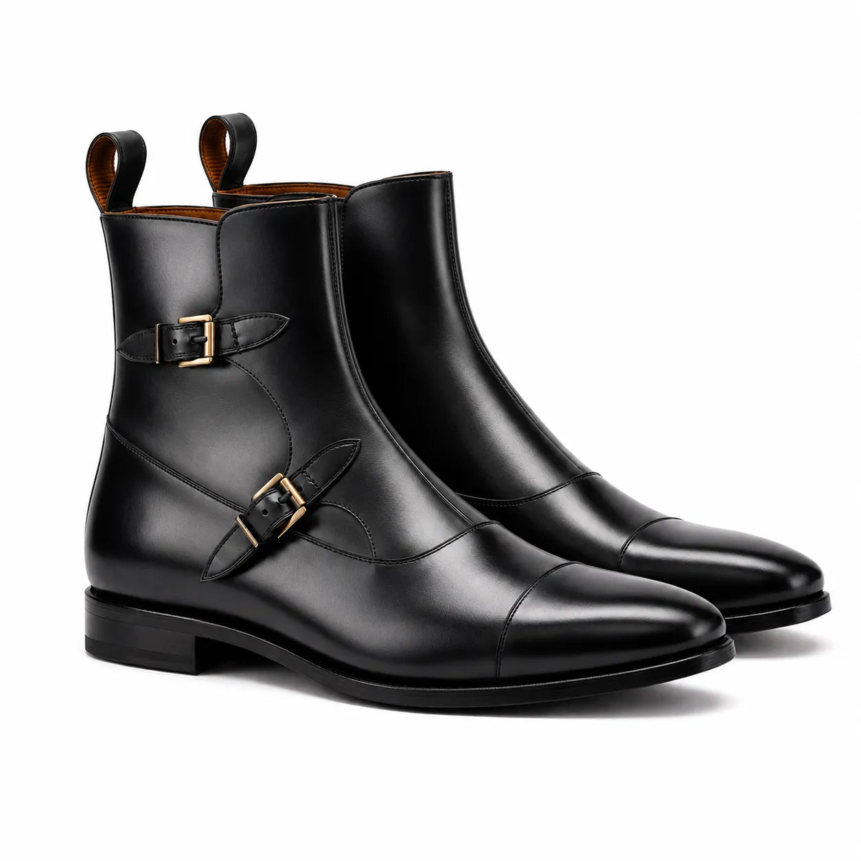 Black Octavian Buckle Boots