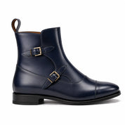 Navy Blue Octavian Buckle Boots