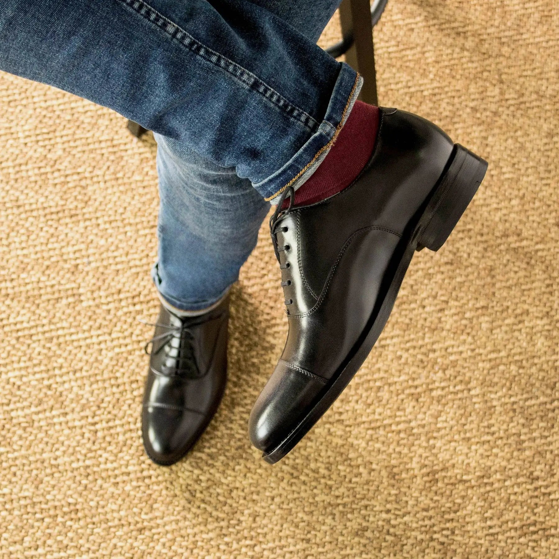 Black Oxford Cap Toe