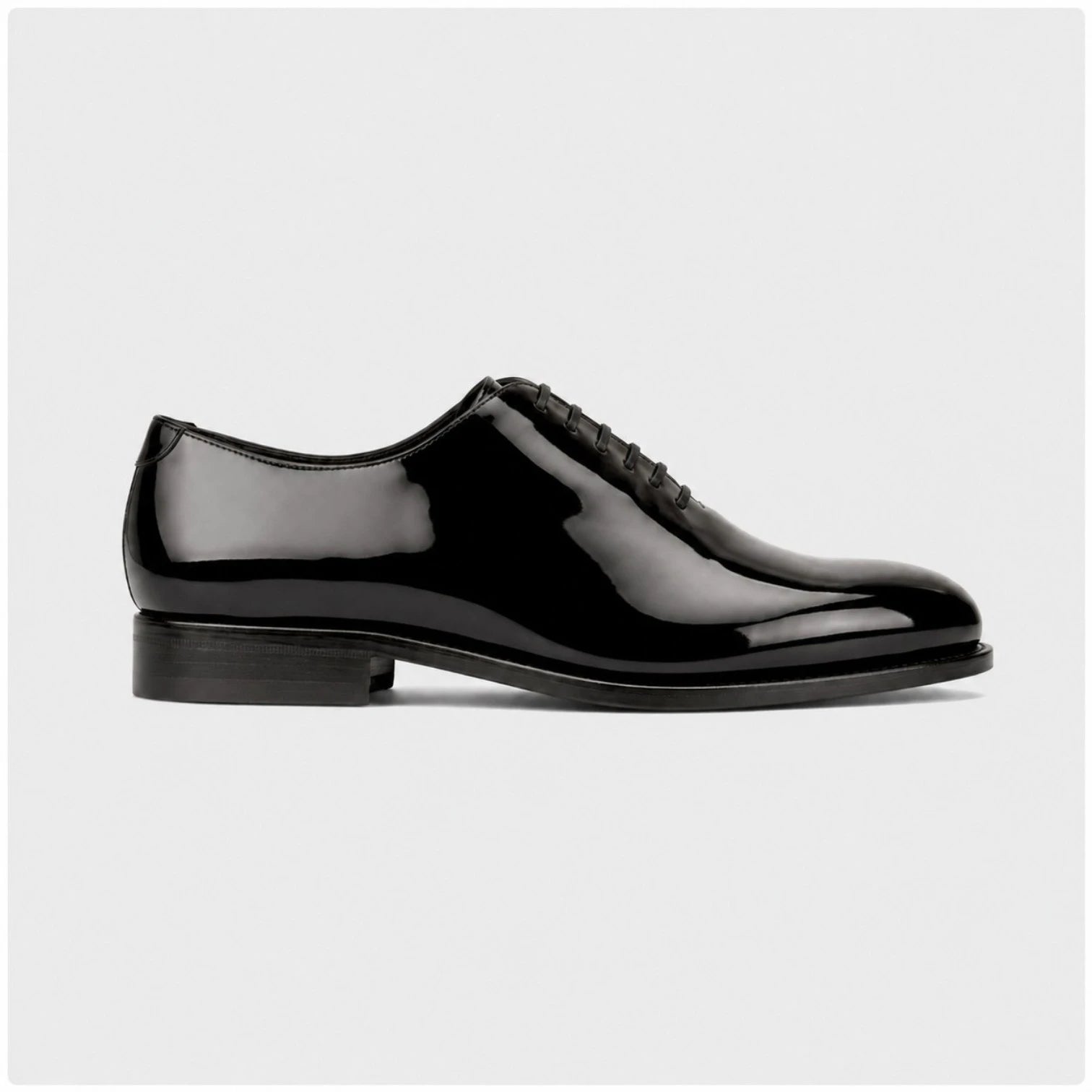 Patent Black Wholecut Oxford