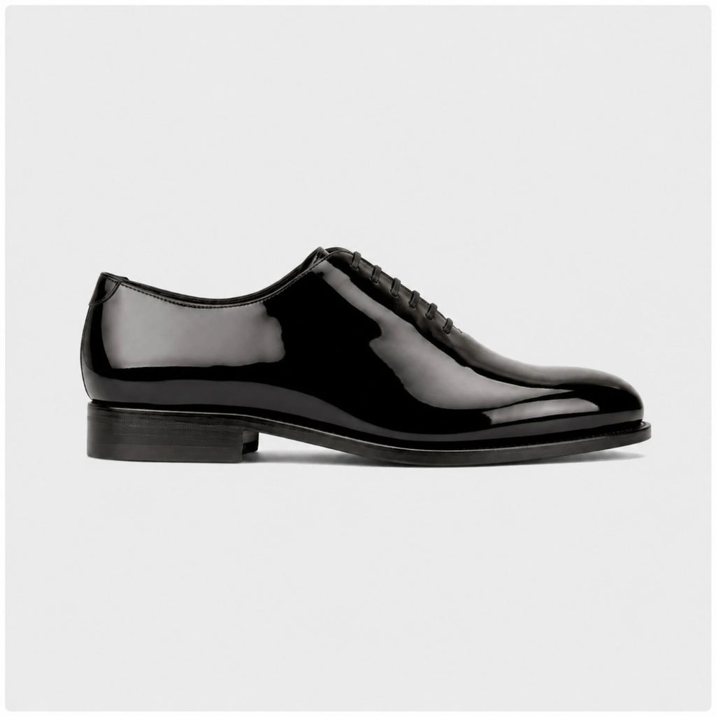 Patent Black Wholecut Oxford