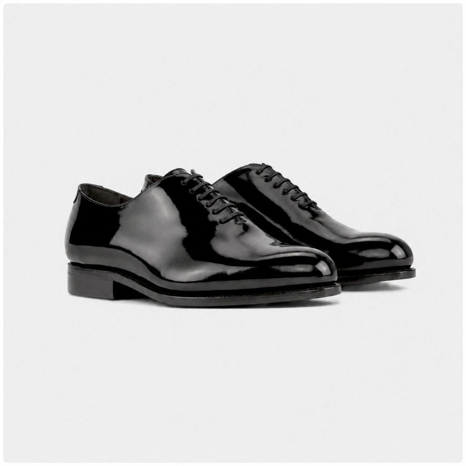 Patent Black Wholecut Oxford