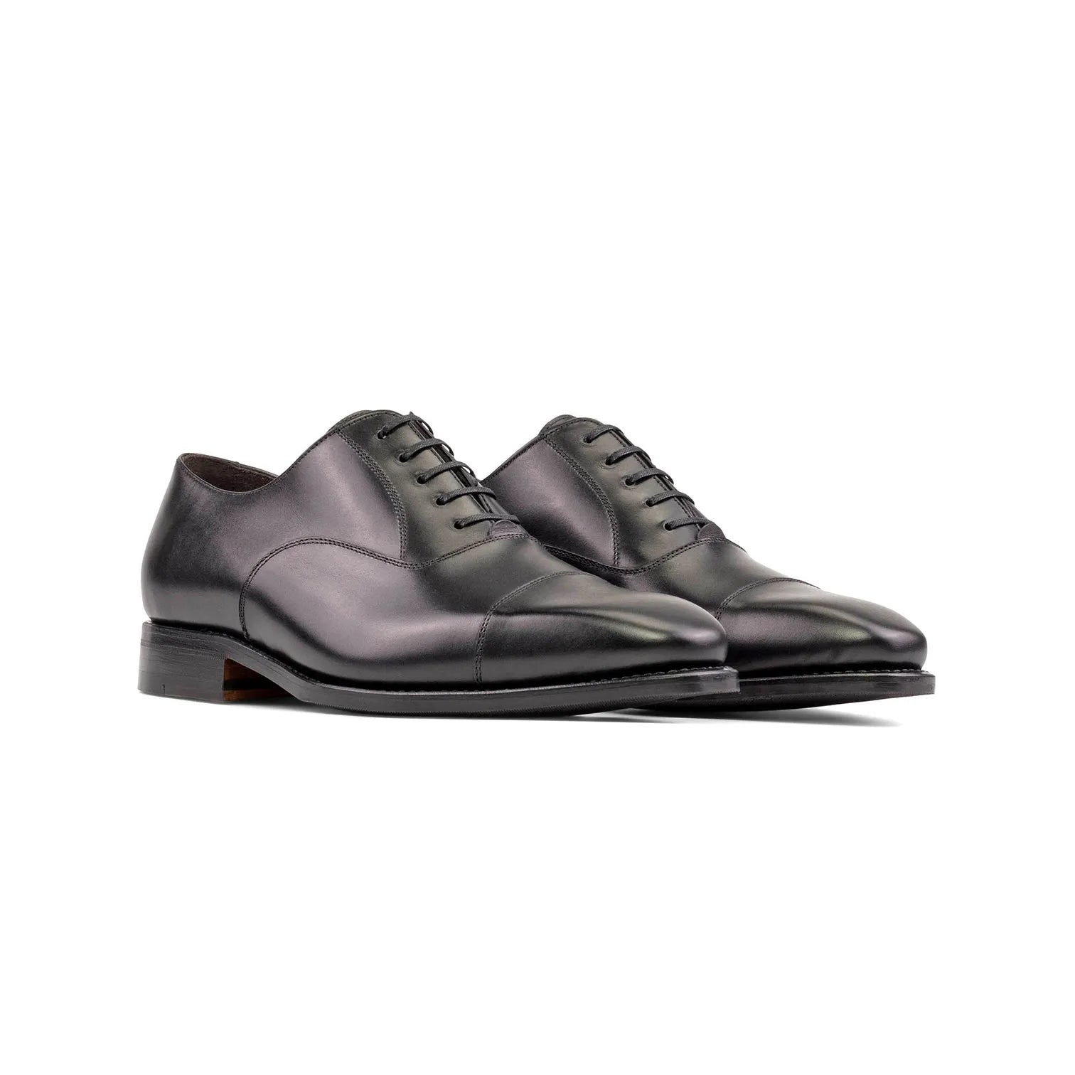 Black Goodyear Welted Oxford Cap Toe