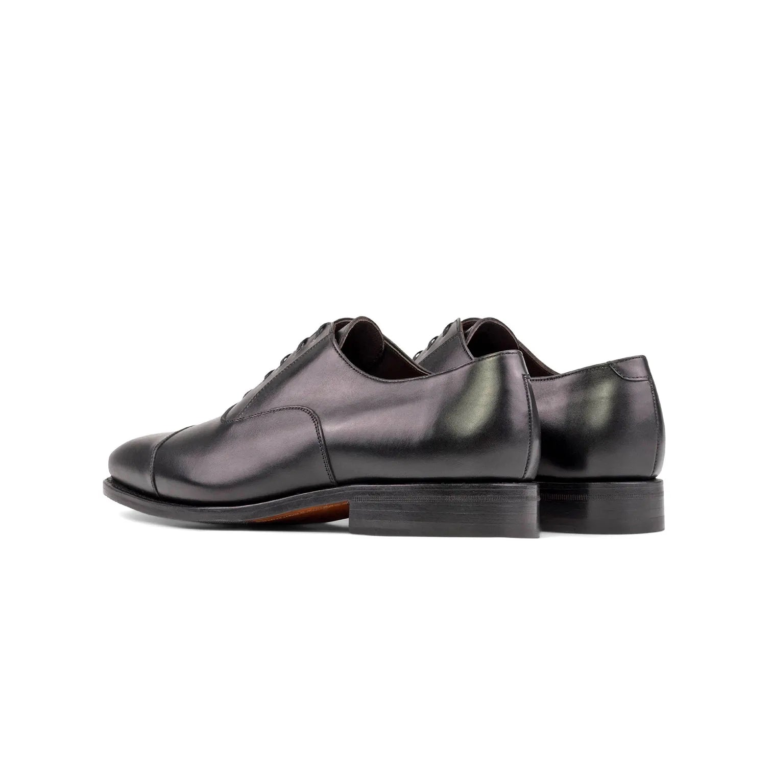 Black Goodyear Welted Oxford Cap Toe