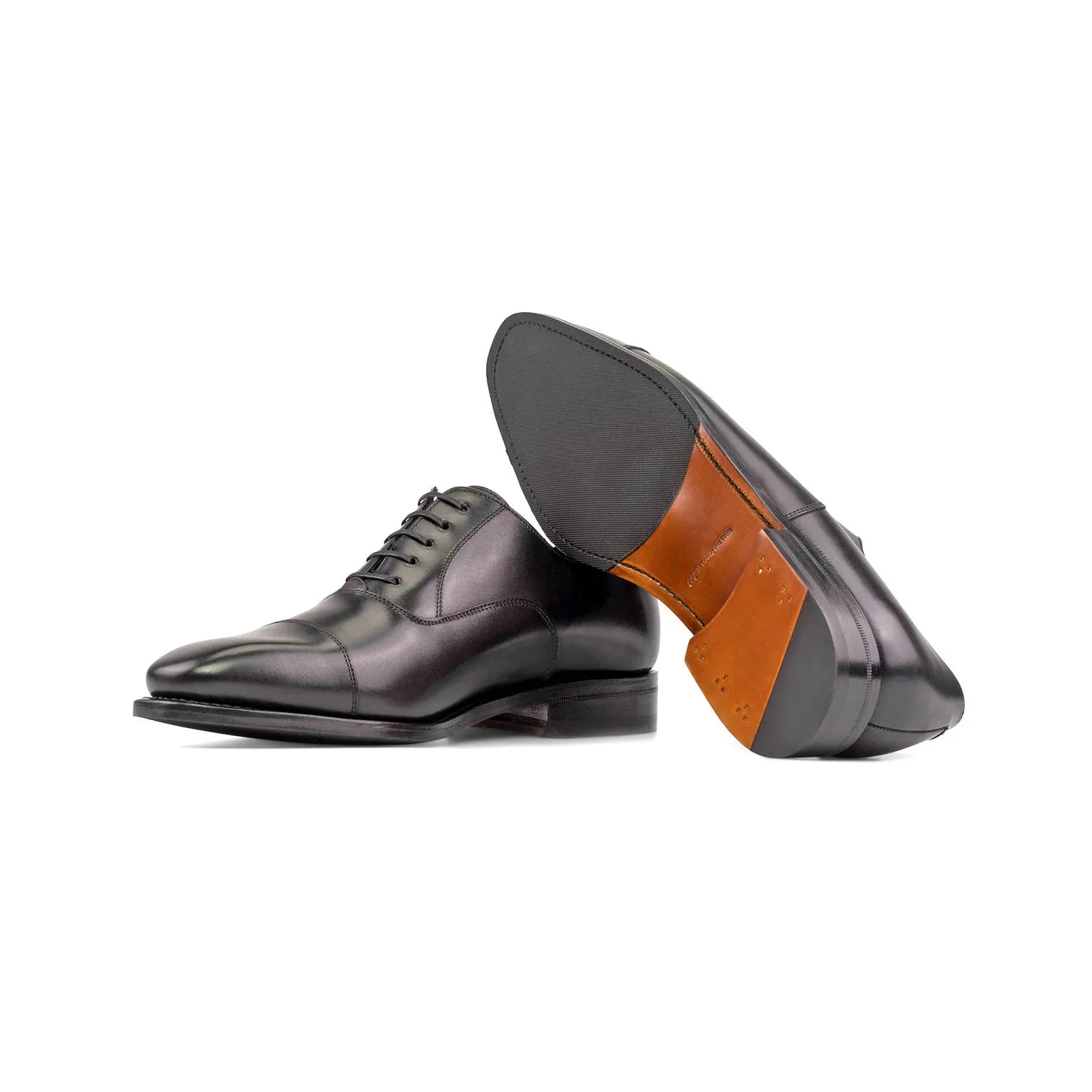 Black Goodyear Welted Oxford Cap Toe