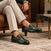 Forest Green Penny Loafers