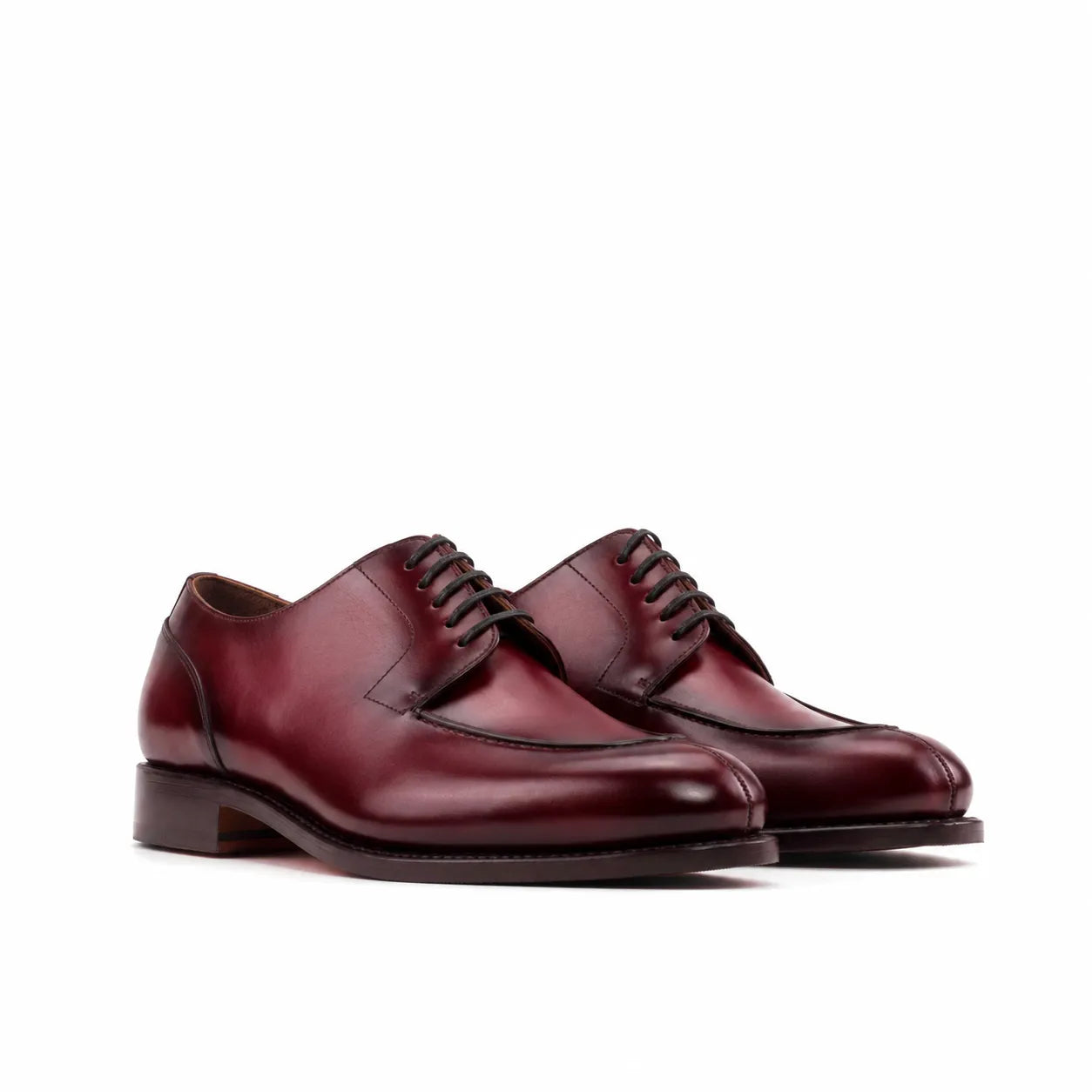 Burgundy Derby Split Toe Shoes