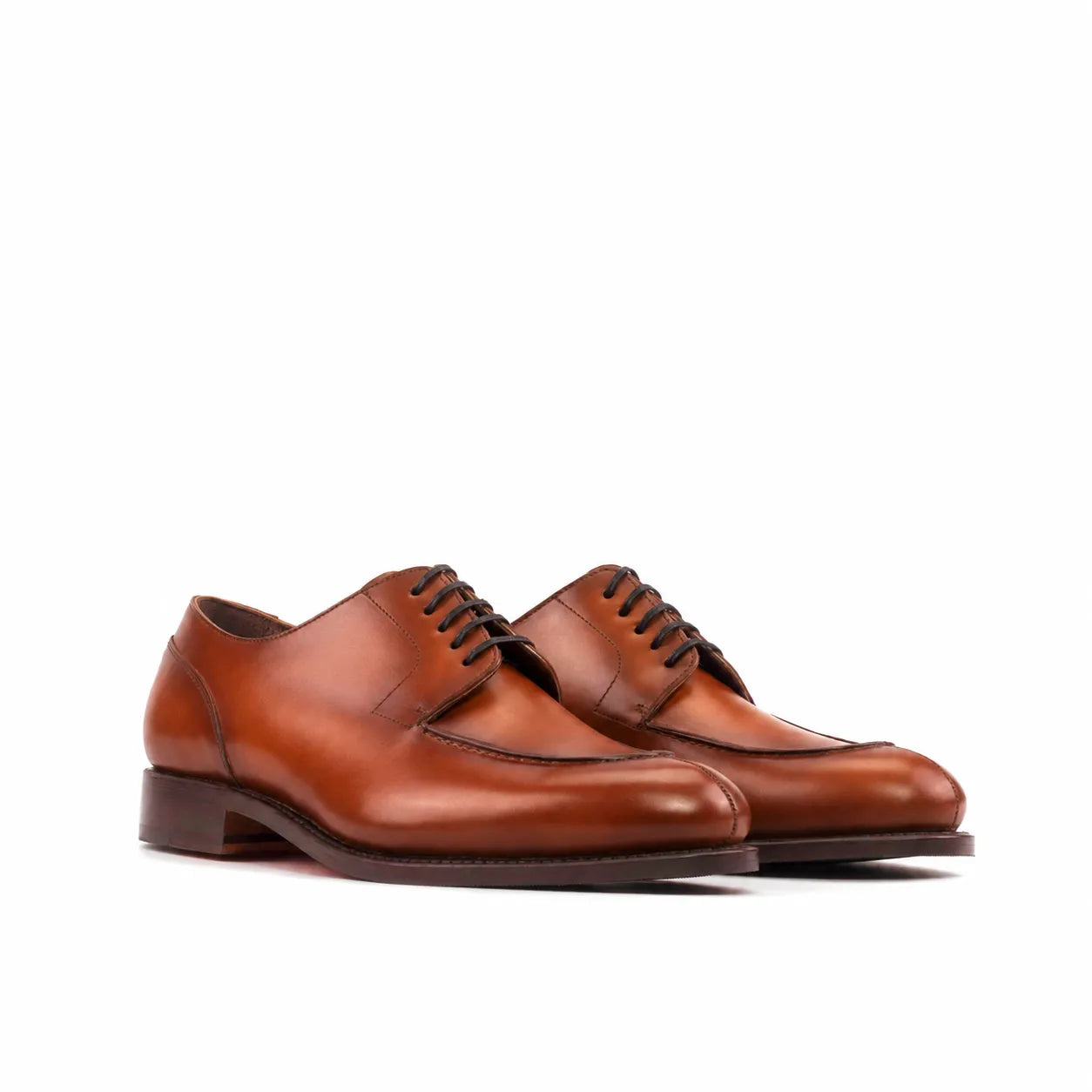 Cognac Derby Split Toe Shoes