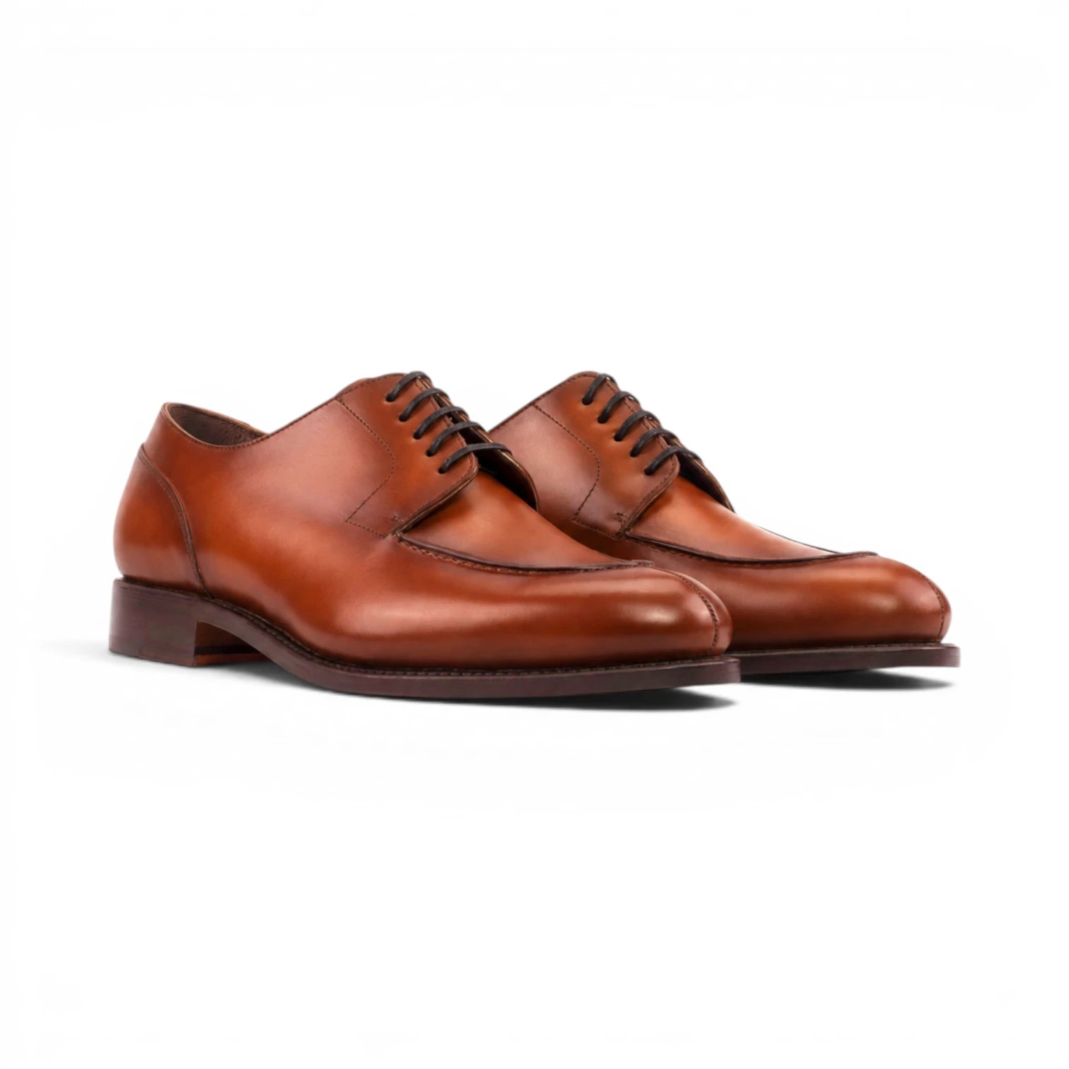 Cognac Derby Split Toe Shoes
