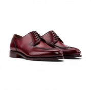 Burgundy Derby Split Toe Shoes