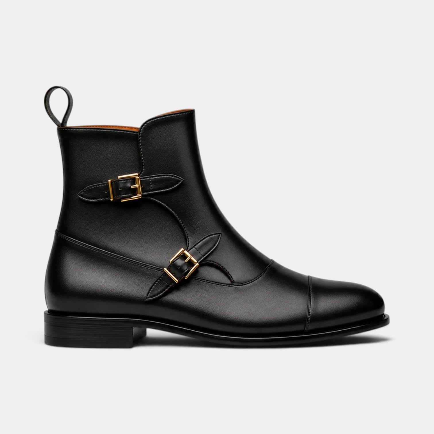 Black Zip Buckle Boots