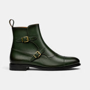 Forest Green Zip Buckle Boots
