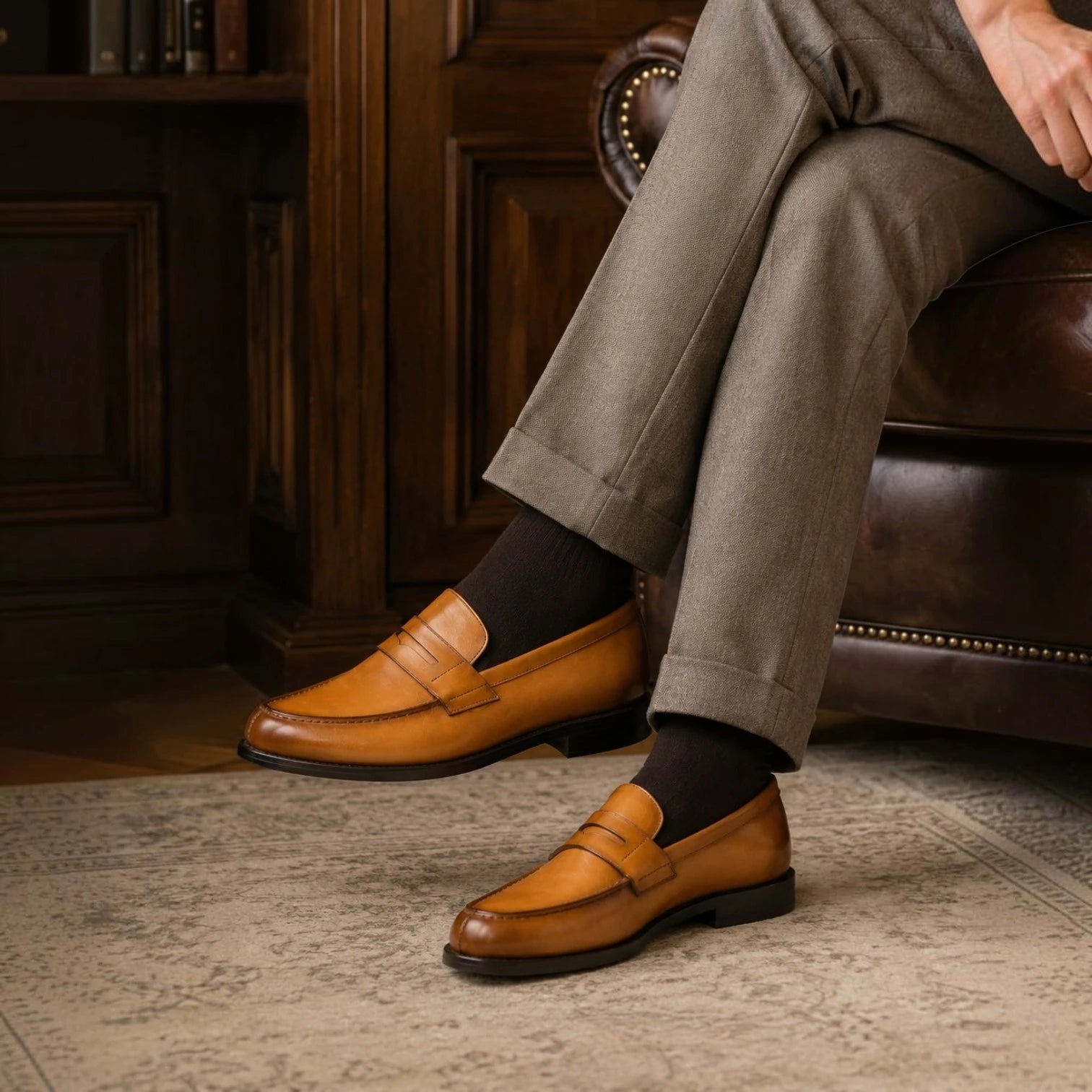 Tan Penny Loafers