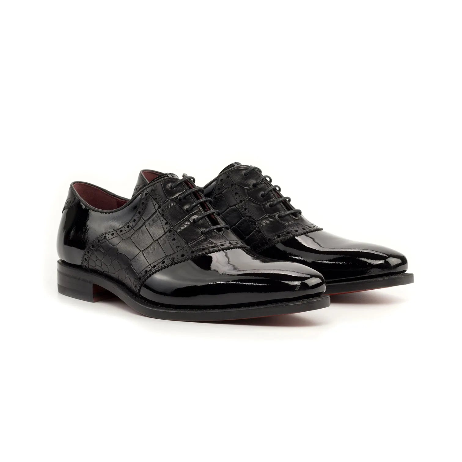 Black Goodyear Welted Saddle Oxford