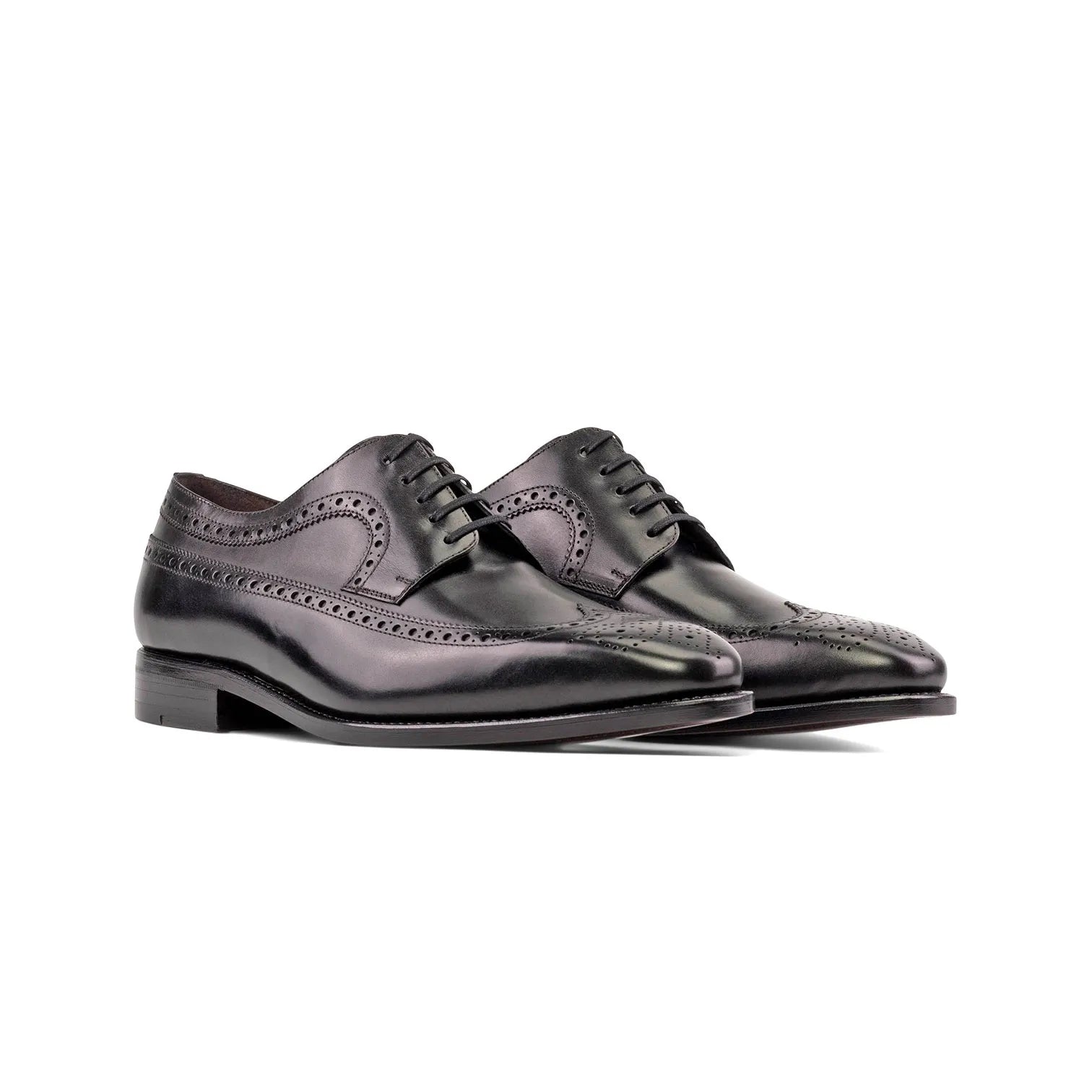 Black Goodyear Welted Longwing Blucher