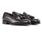 Goodyear Welted Black Loafers Mixed Leather Rubber Sole